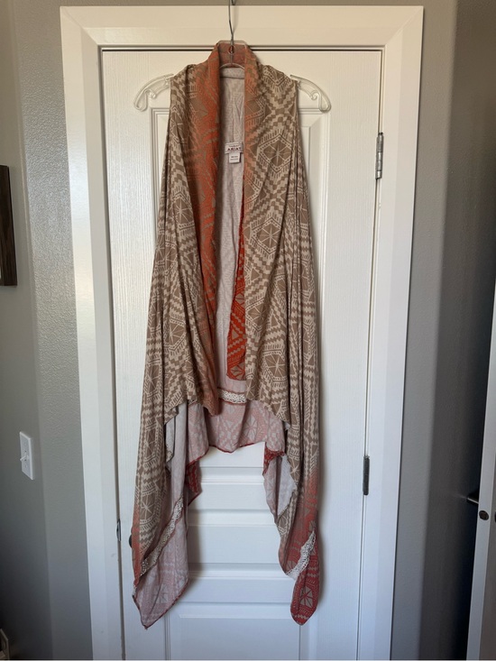 Ariat Jackets & Blazers - Ariat Beige and Orange Aztec Draped Cardigan